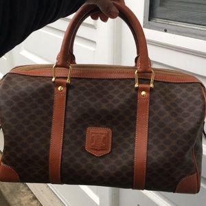 Celine Dark Brown and Tan Satchel